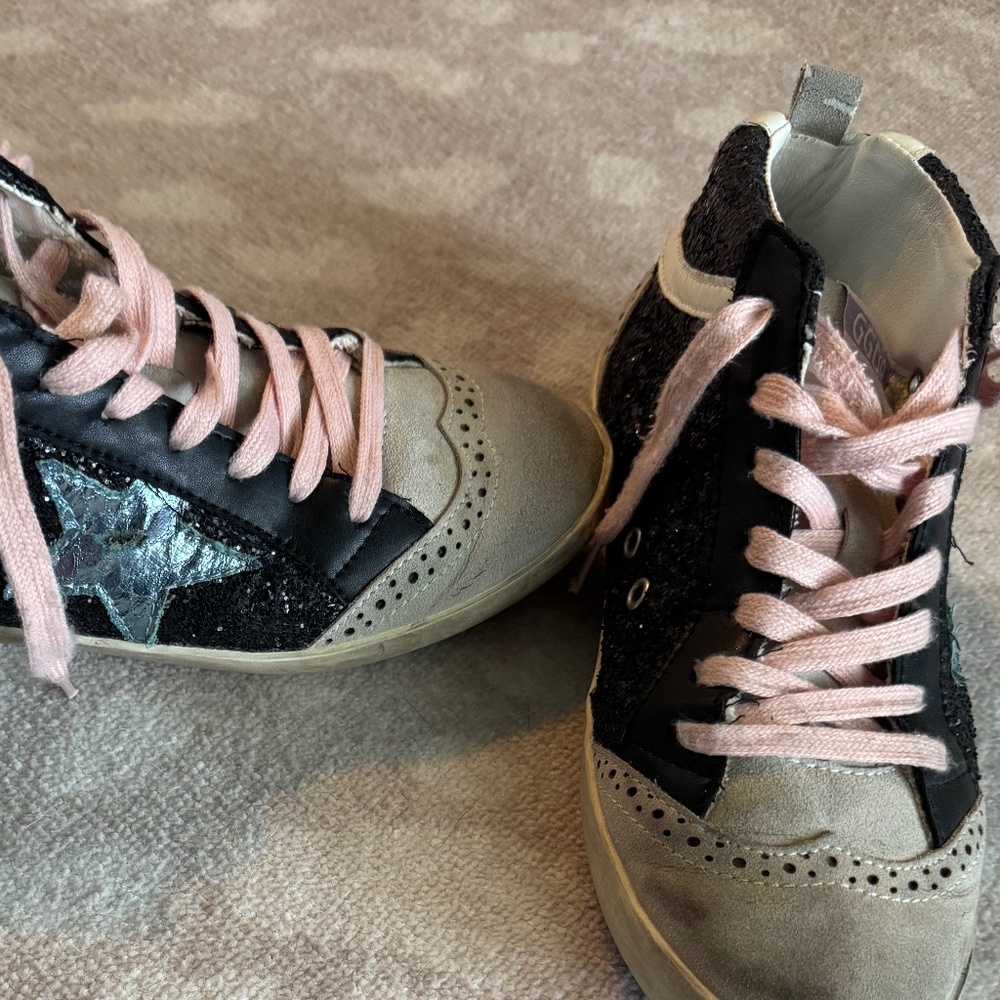 Rare Golden Goose Superstar Black Glitter Iridescent Sneakers